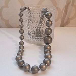 Grey Pearl Chunky Pearl Necklace